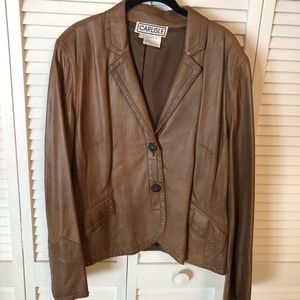 Carlisle brown leather blazer